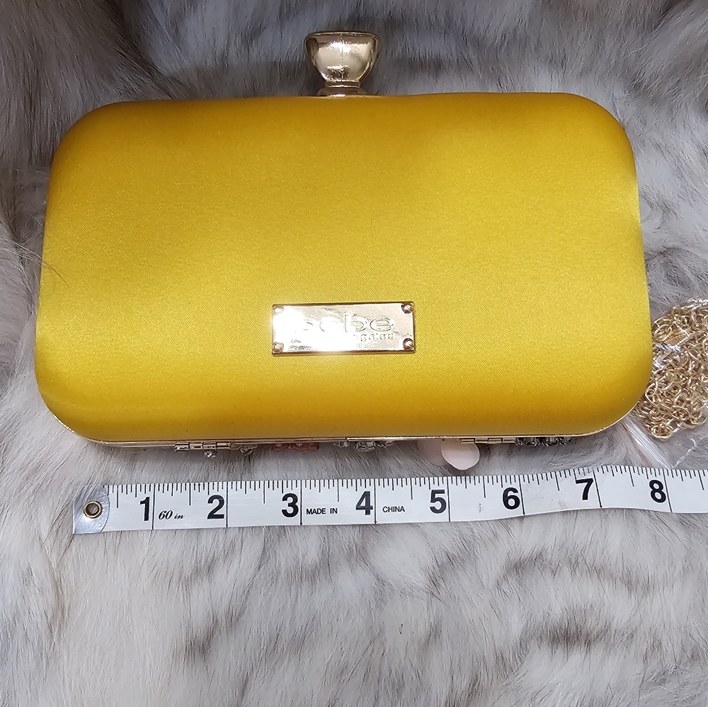 NWT Bebe Yellow 3D Multifloral 3 Style. Crossbody Clutch Handbag - Picture 8 of 13